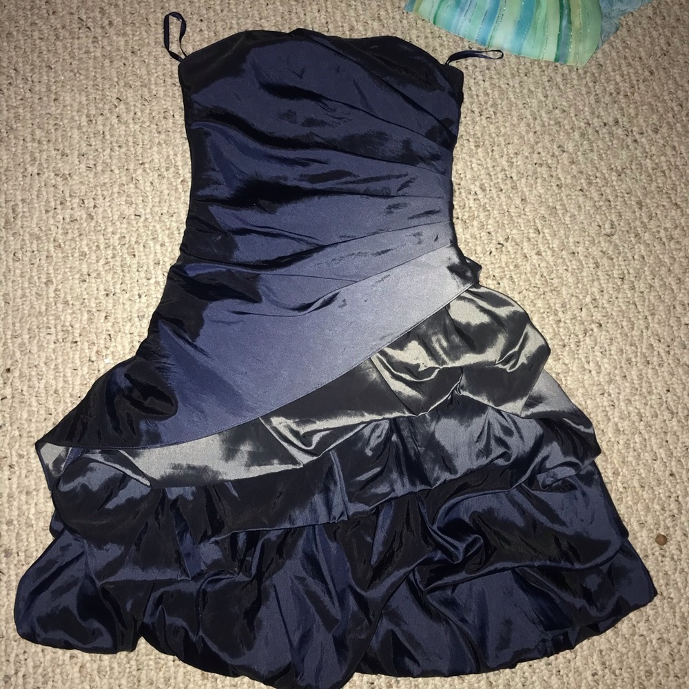 Navy and silver semi formal dress